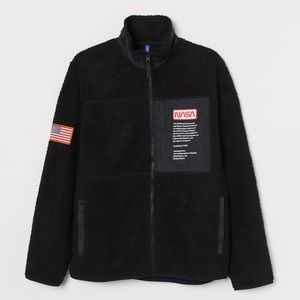 nasa fleece Faux Shearling Jacket